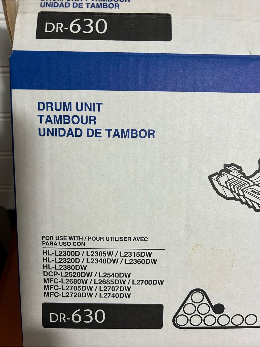 Brother DR-630 Drum Unit in White and Blue Box